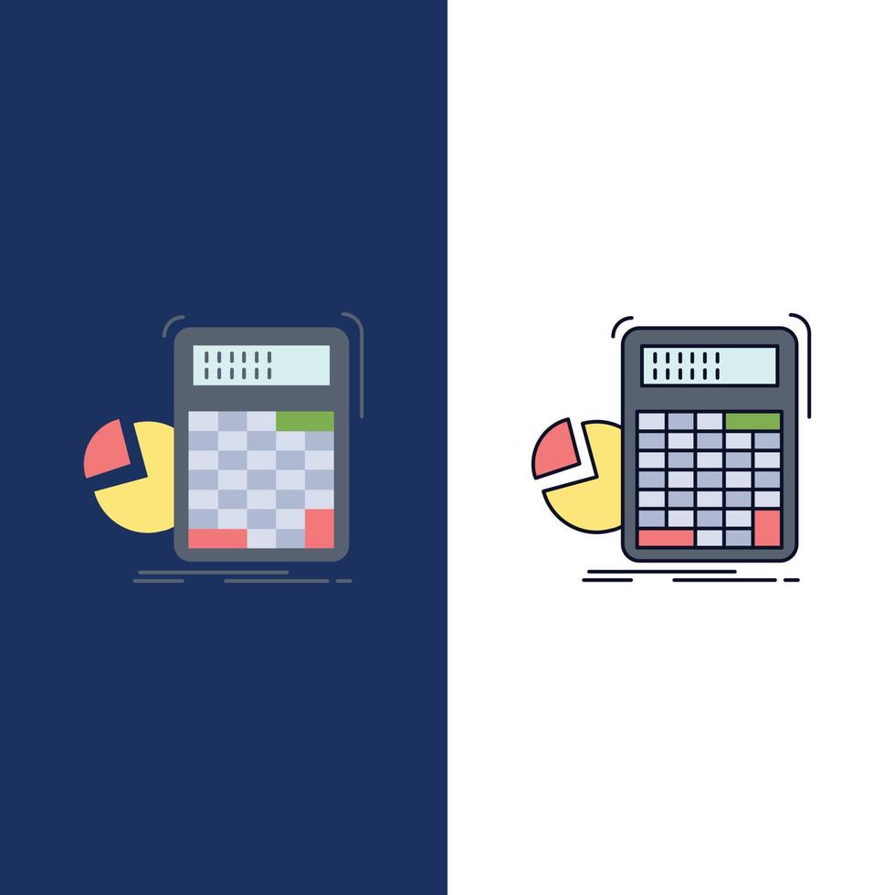 calculator calculation math progress graph Flat Color Icon Vector