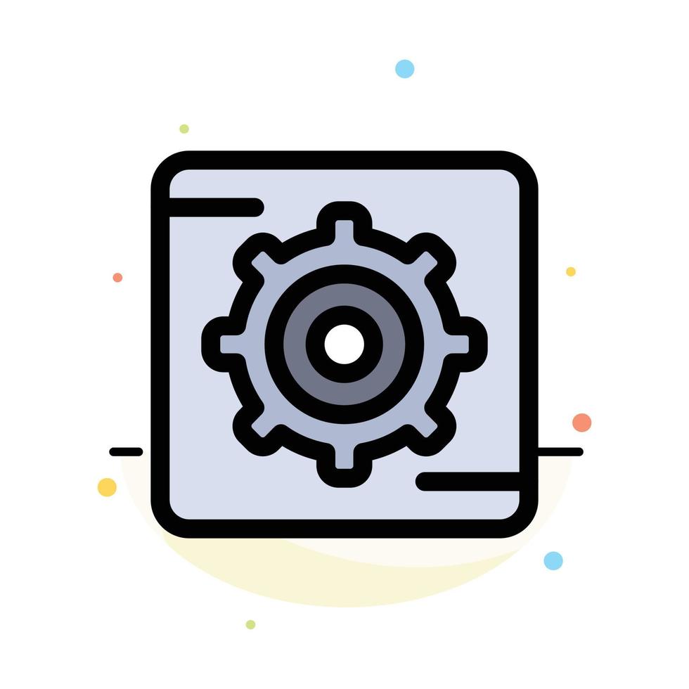 Gear Setting Box Abstract Flat Color Icon Template vector