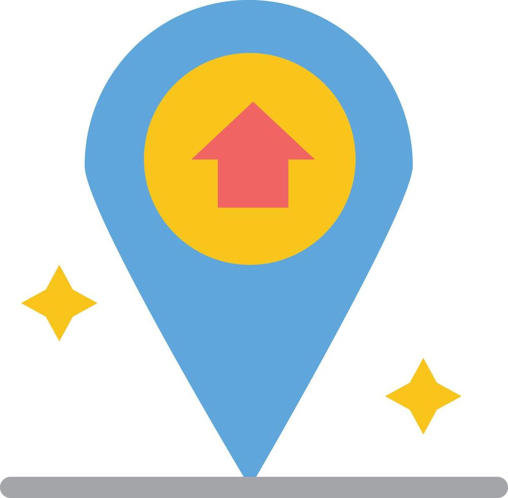 mapa navegación casa color plano icono vector icono banner plantilla