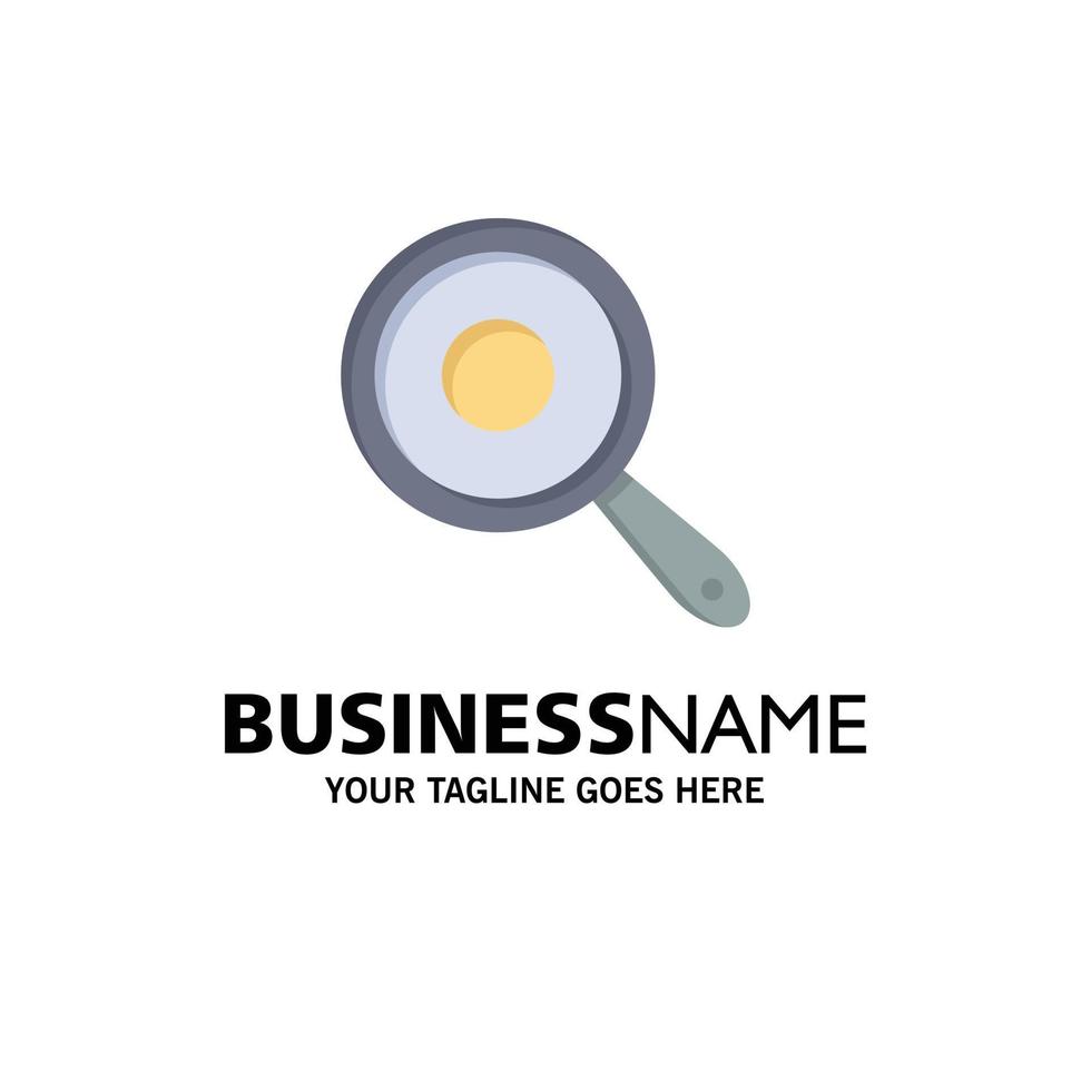Pan Frying Kitchen Griddle Business Logo Template Flat Color vector