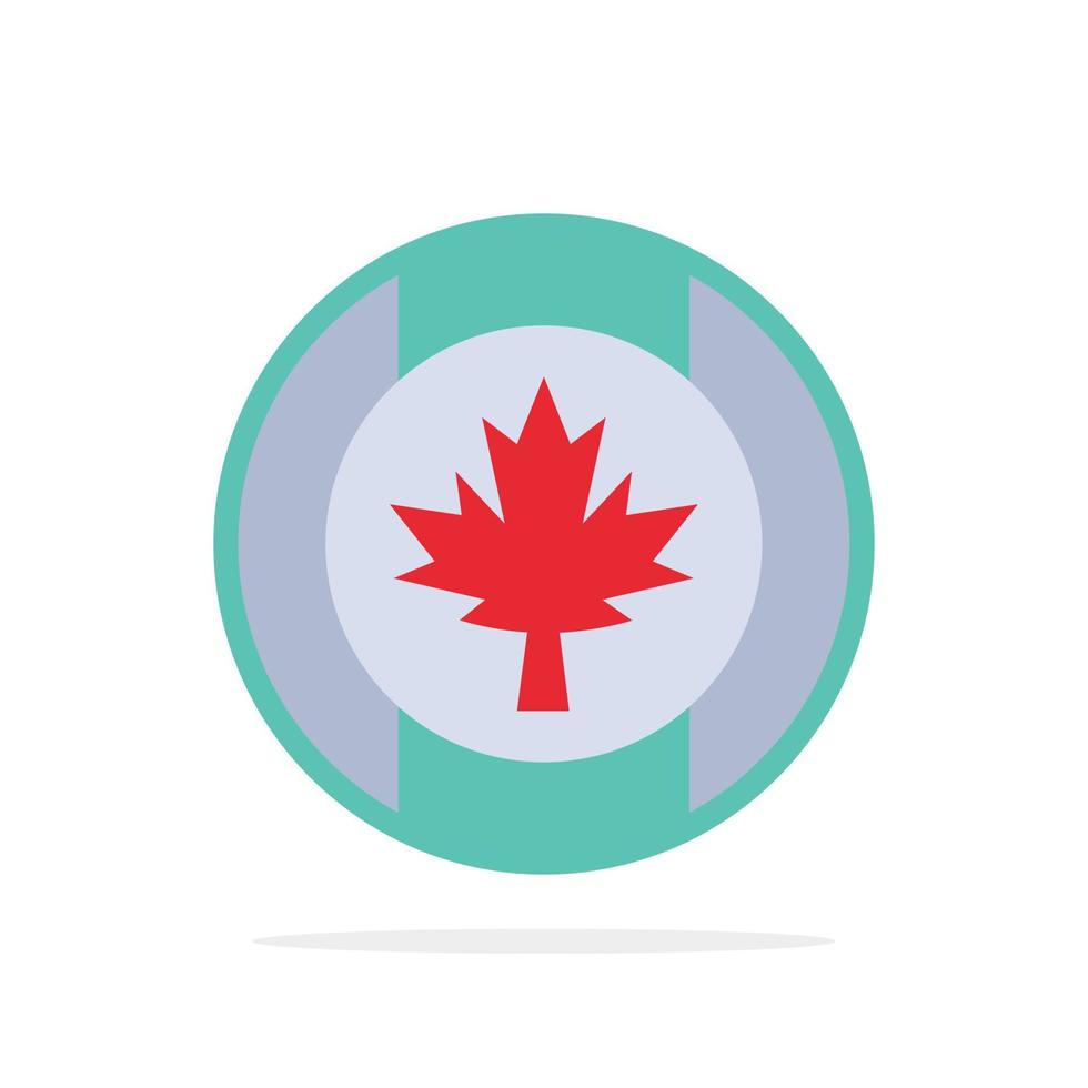 Flag Leaf Tree Abstract Circle Background Flat color Icon vector