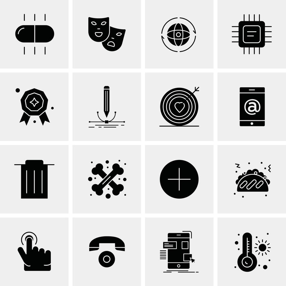 16 iconos universales de negocios vector ilustración de icono creativo para usar en proyectos relacionados con la web y dispositivos móviles