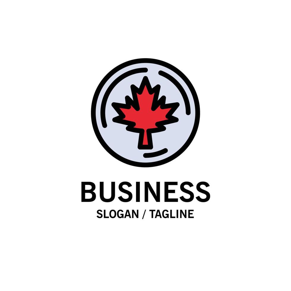 Autumn Canada Leaf Maple Business Logo Template Flat Color vector