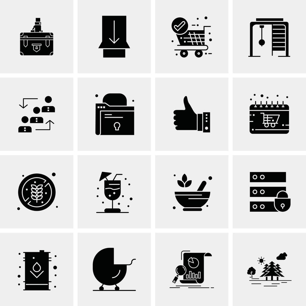 16 iconos universales de negocios vector ilustración de icono creativo para usar en proyectos relacionados con la web y dispositivos móviles