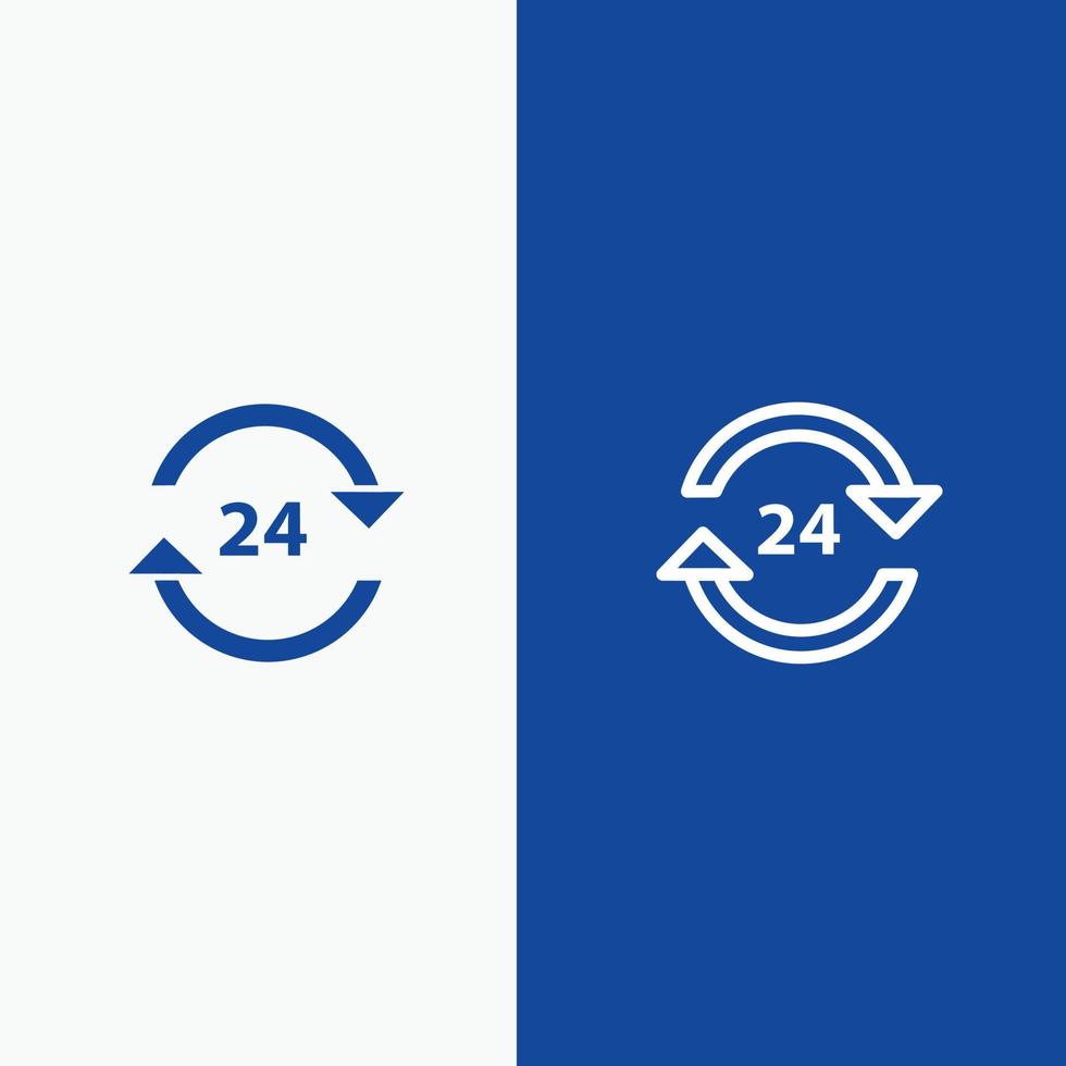 Concierge Hotel None Round The Clock Service Stop Line and Glyph Solid icon Blue banner vector