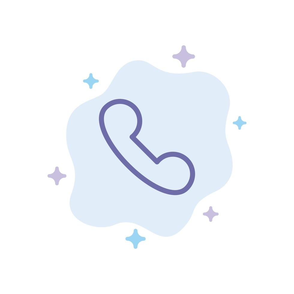 Phone Mobile Telephone Call Blue Icon on Abstract Cloud Background vector