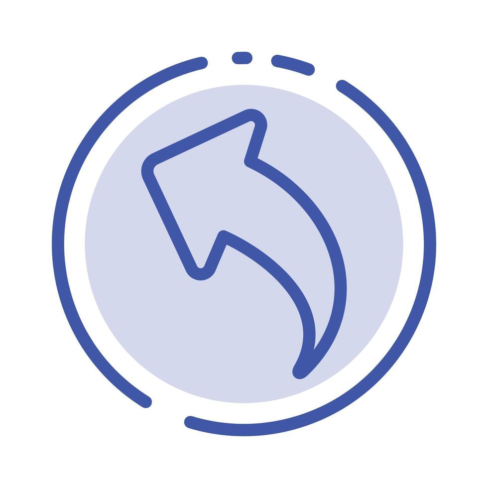 Arrow Left Up Arrows Blue Dotted Line Line Icon vector