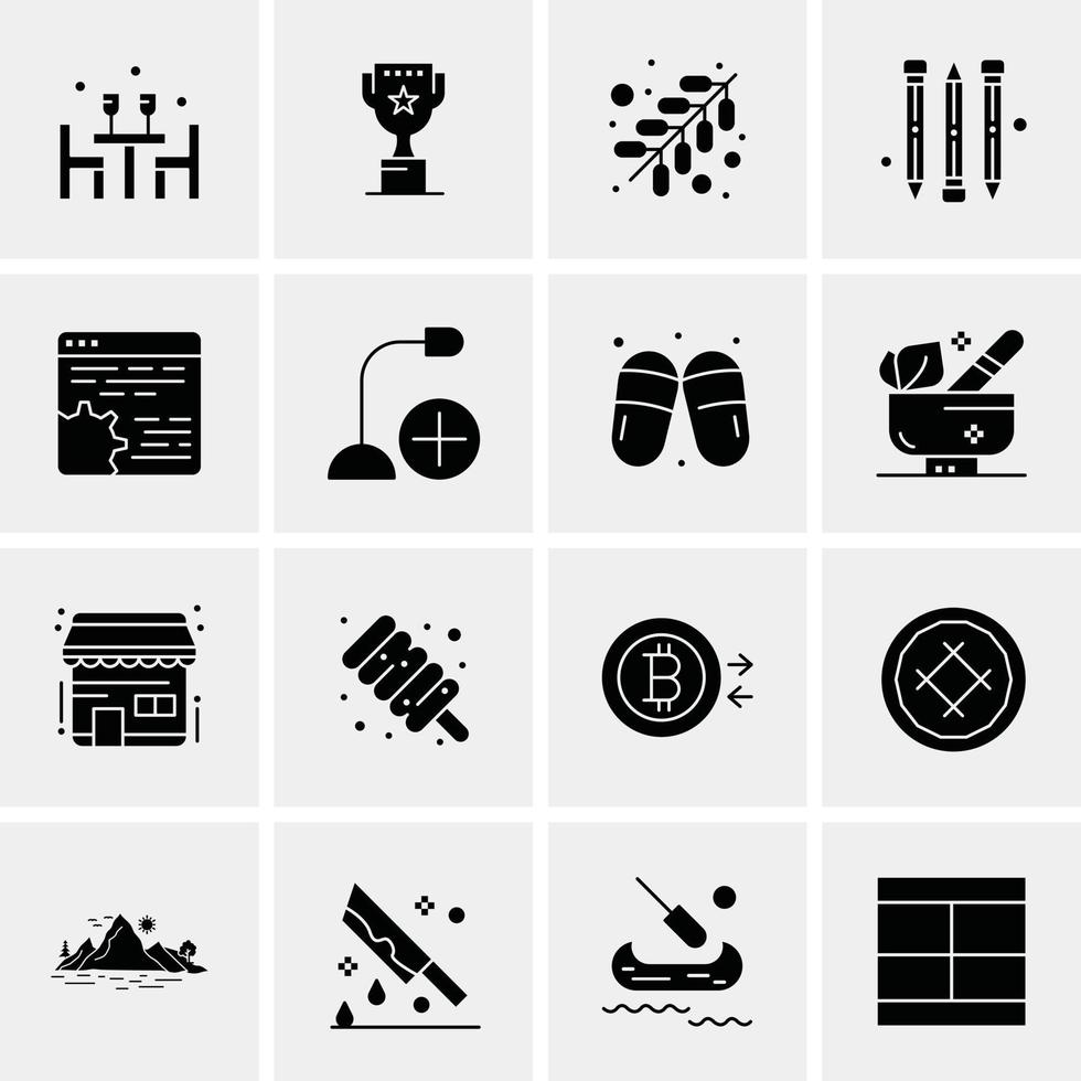 16 iconos de negocios universales vector ilustración de icono creativo para usar en proyectos relacionados con la web y dispositivos móviles