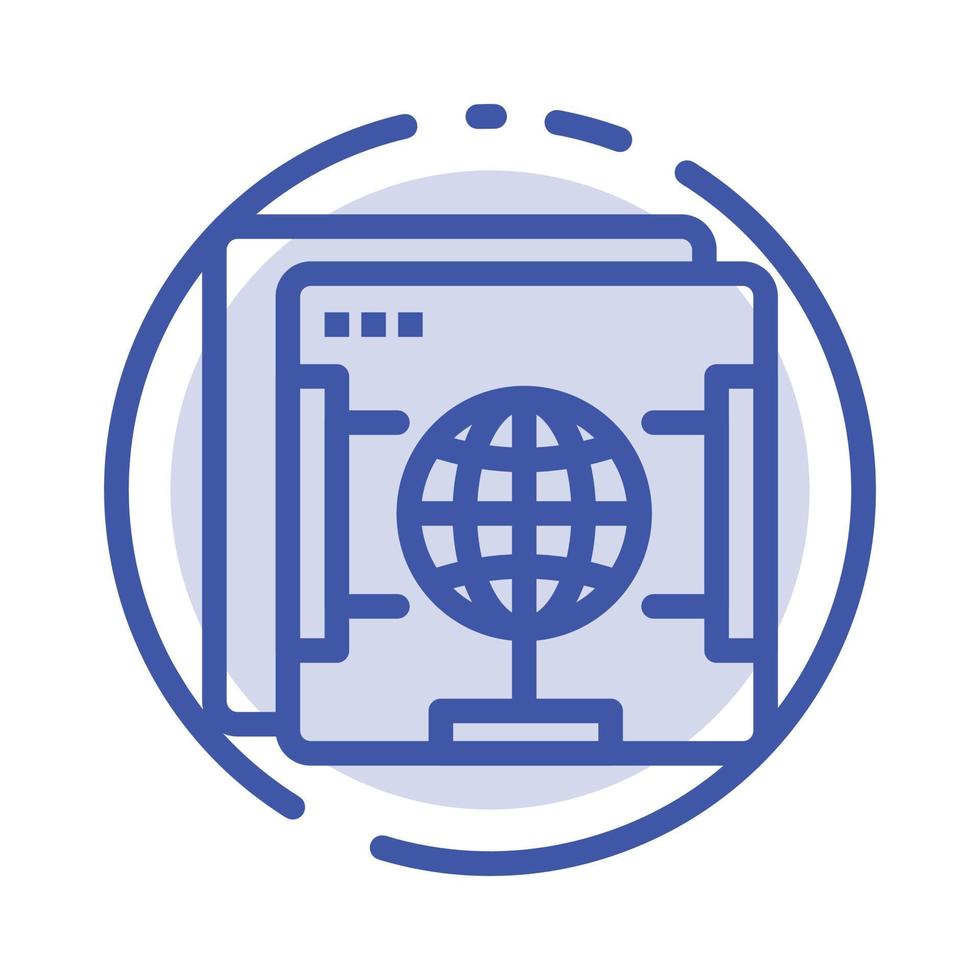 Brower Internet Web Globe Blue Dotted Line Line Icon vector