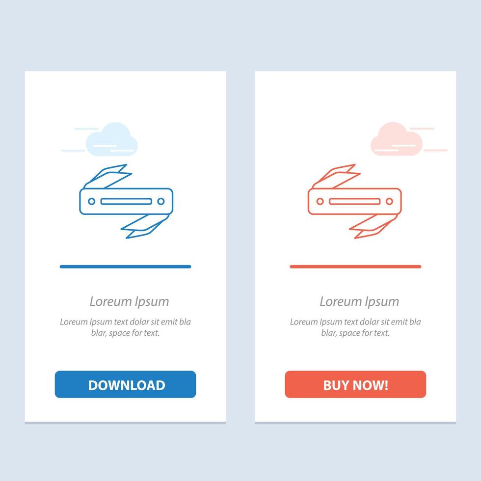 Knife Razor Sharp Blade  Blue and Red Download and Buy Now web Widget Card Template vector