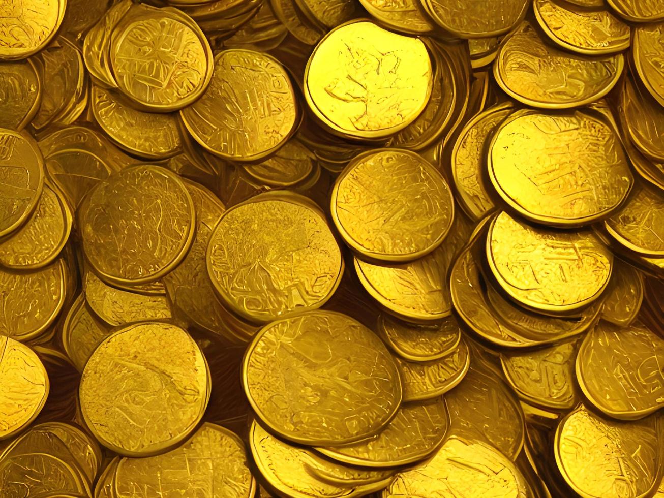 Yellow Gold Coins Background photo