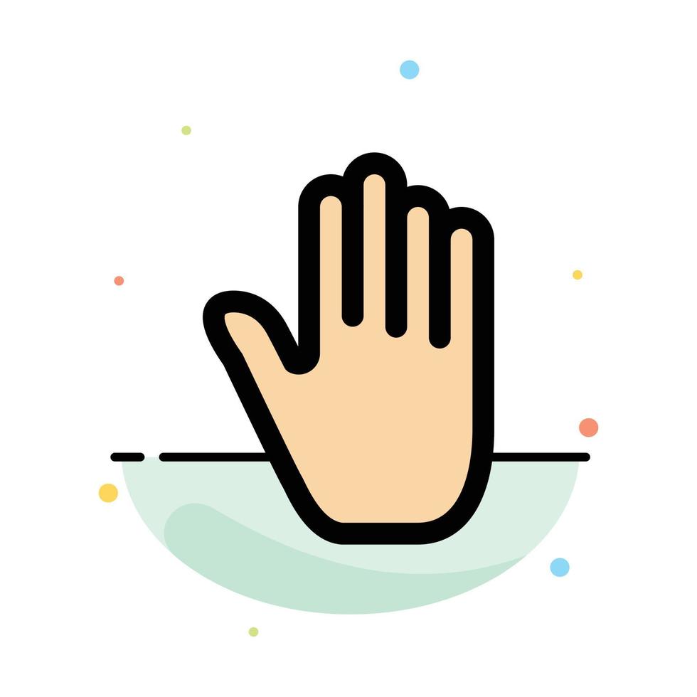 Body Language Gestures Hand Interface Abstract Flat Color Icon Template vector