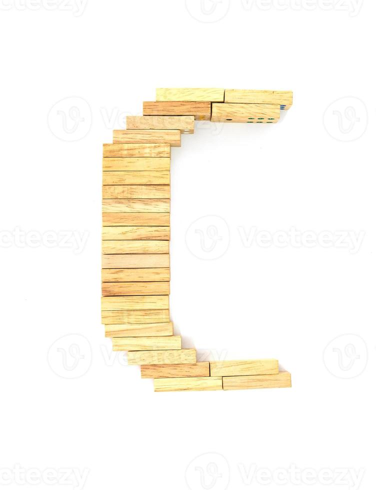 Wooden domino alphabet,C photo
