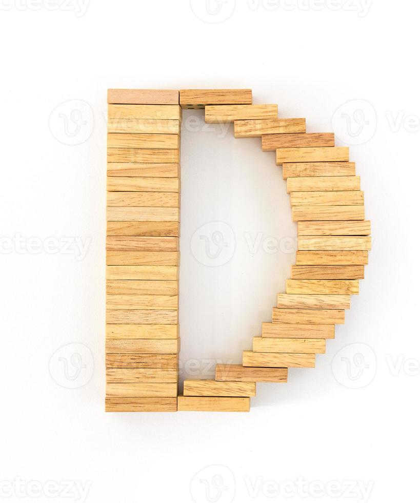 Wooden domino alphabet,D photo