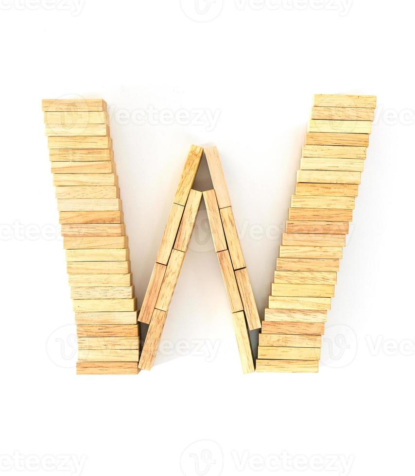 Wooden domino alphabet,W photo