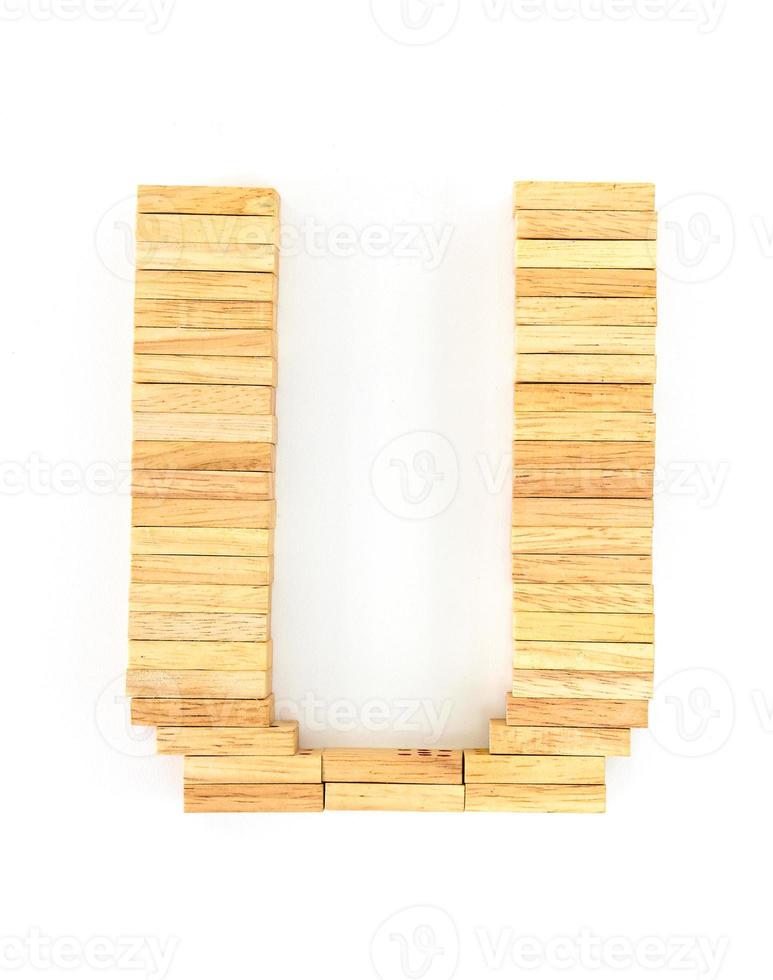 Wooden domino alphabet,U photo
