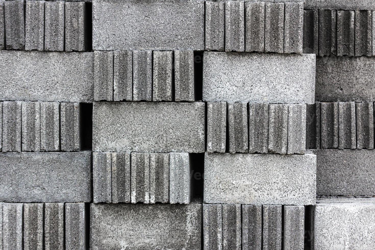 Stack of cement blocks photo