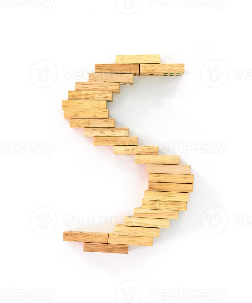 Wooden domino alphabet,S photo