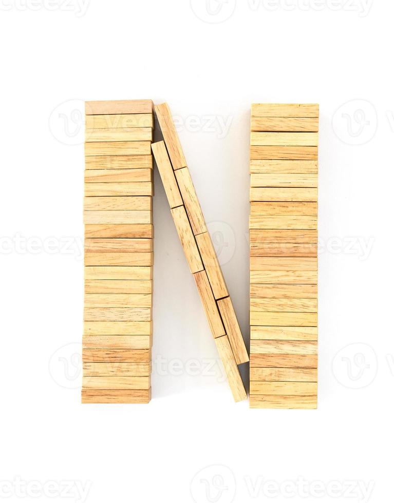 Wooden domino alphabet,N photo