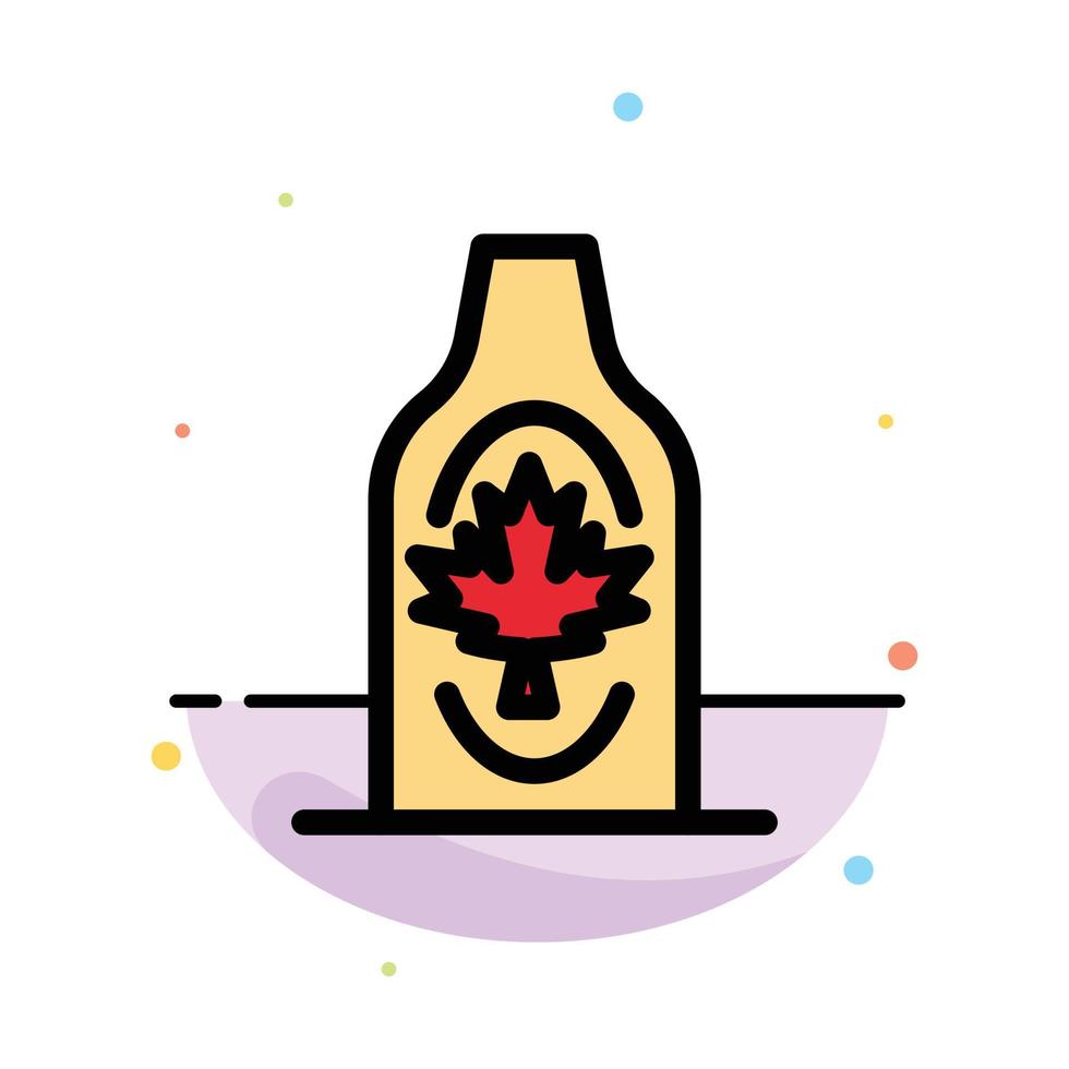 Bottle Autumn Canada Leaf Maple Abstract Flat Color Icon Template vector