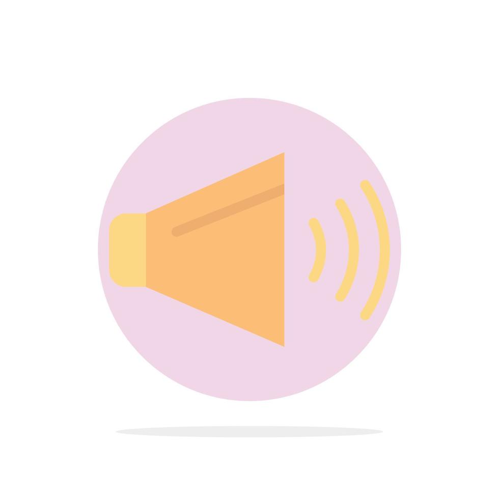 Sound Speaker Volume On Abstract Circle Background Flat color Icon vector