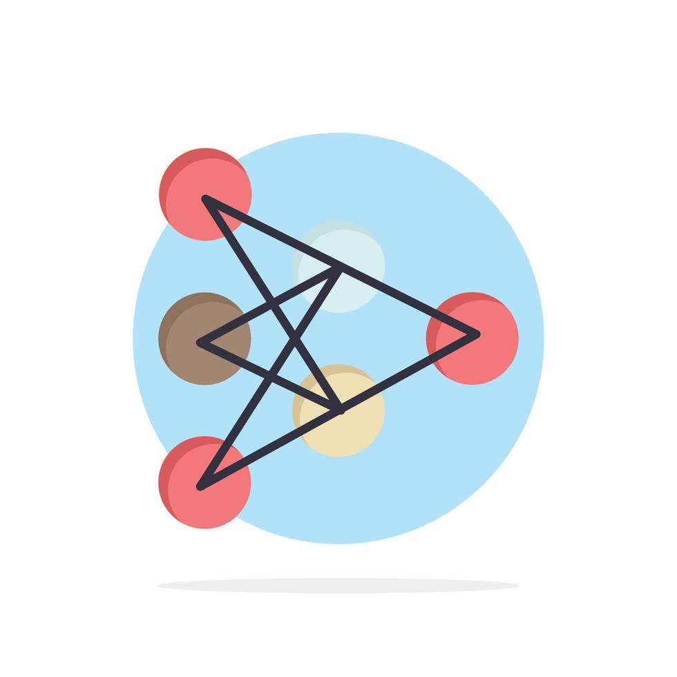 aprendizaje de datos de algoritmo profundo icono de color plano de fondo de círculo abstracto vector