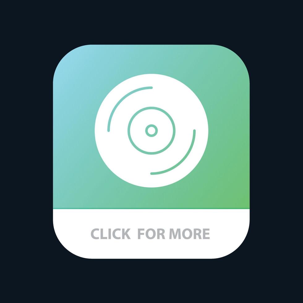 Cd Dvd Studio Mobile App Button Android and IOS Glyph Version vector