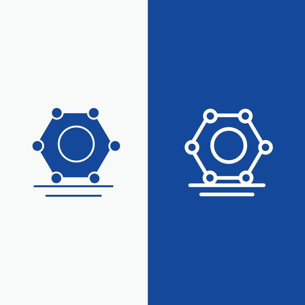 Digital Network Super connected Line and Glyph Solid icon Blue banner Line and Glyph Solid icon Blue vector