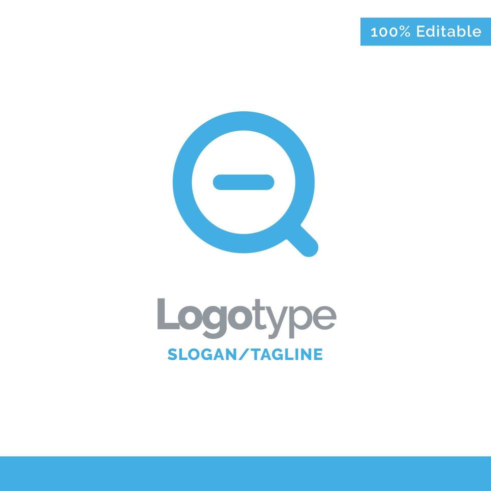 buscar menos eliminar eliminar plantilla de logotipo sólido azul lugar para el eslogan vector