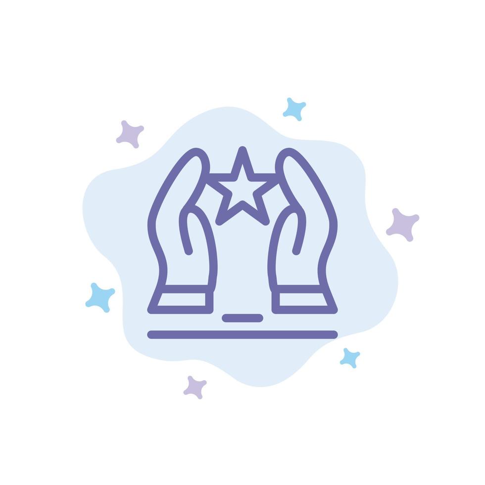Built Care Motivate Motivation Star Blue Icon on Abstract Cloud Background vector