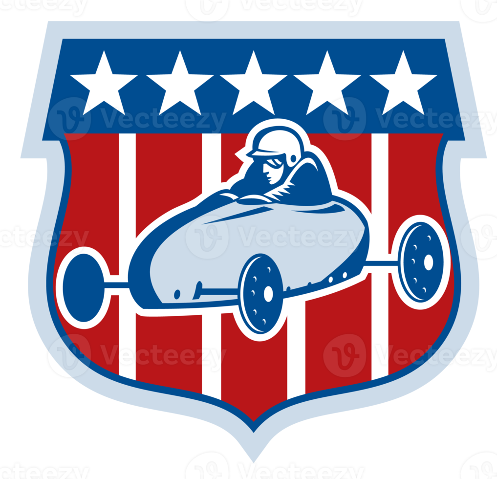 american Soap box derby car with stars and stripes png