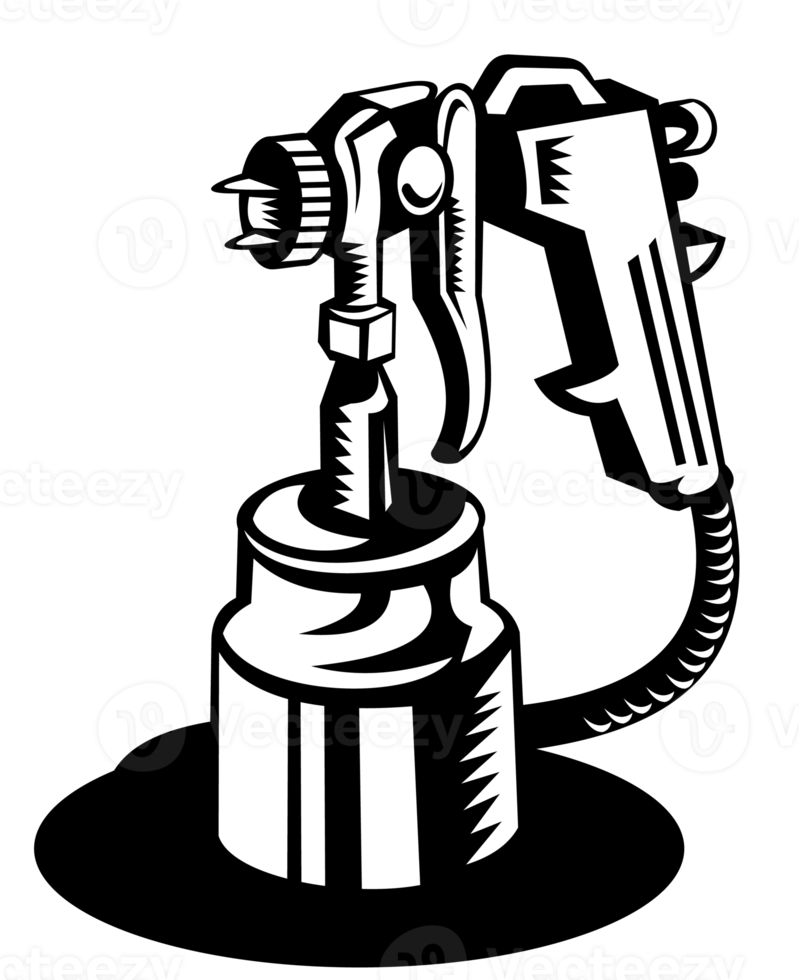 Spray gun viewed from a high angle png