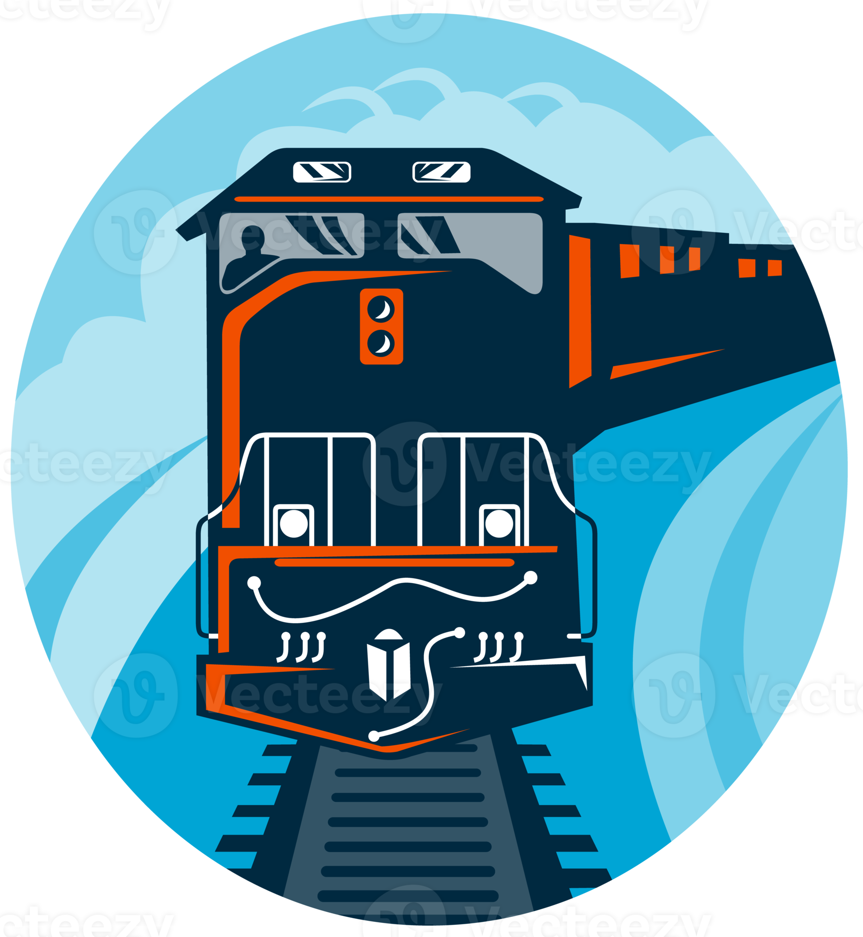 Diesel Train traveling on tracks 13145220 PNG