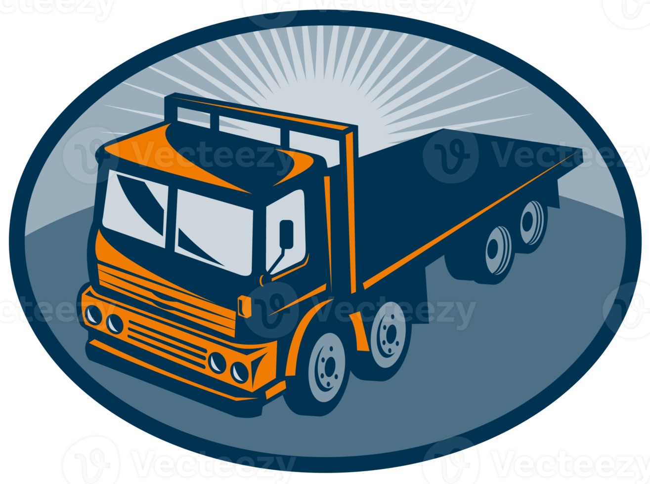 Flatbed truck viewed from a high angle png