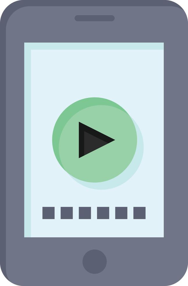 Phone Cell Play Video  Flat Color Icon Vector icon banner Template