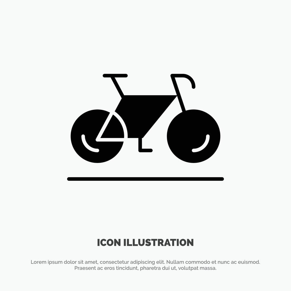 Bicycle Movement Walk Sport Solid Black Glyph Icon vector