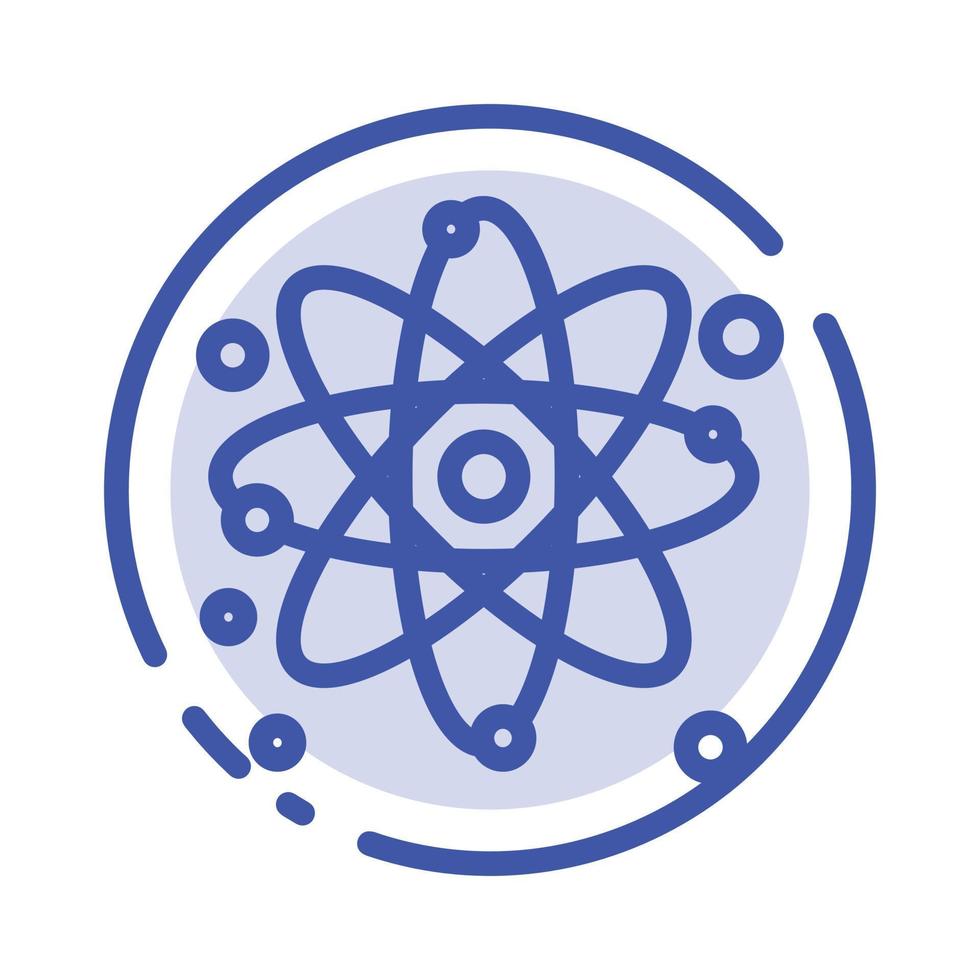 Atom Particle Molecule Physics Blue Dotted Line Line Icon vector