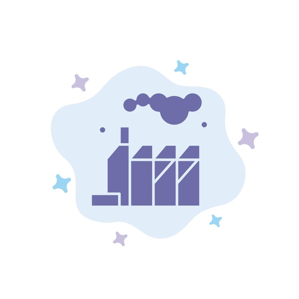 Energy Pollution Factory Blue Icon on Abstract Cloud Background vector