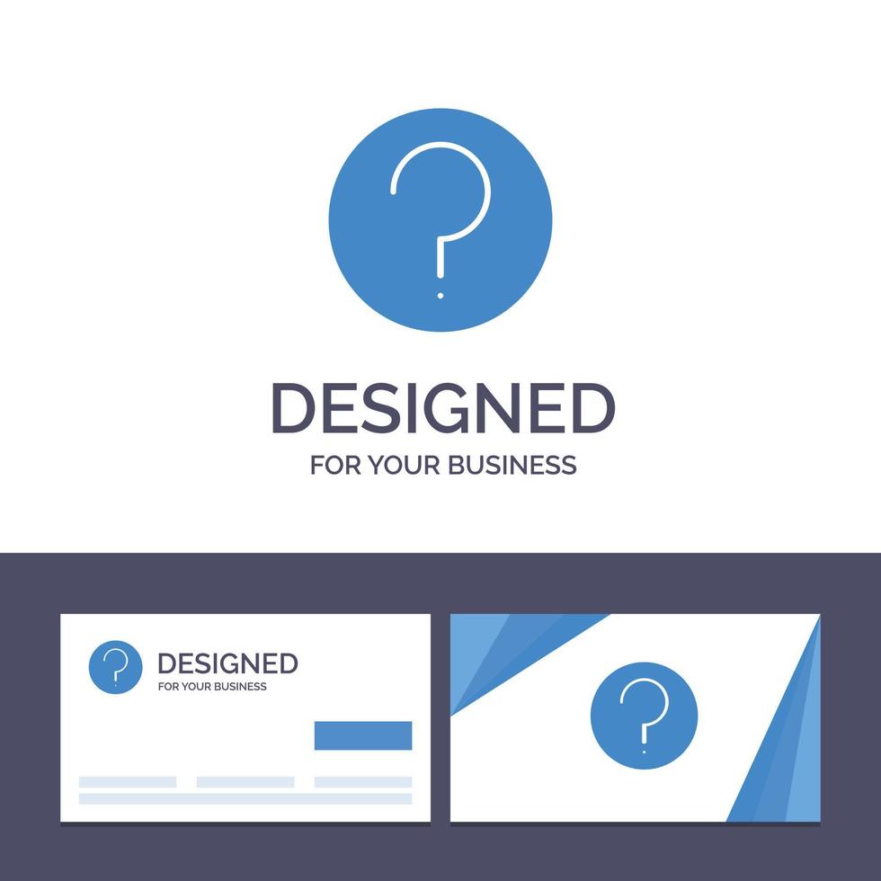 Creative Business Card and Logo template Basic Help Ui Mark Vector Illustration