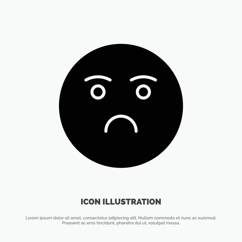 Emojis Emotion Feeling Sad solid Glyph Icon vector