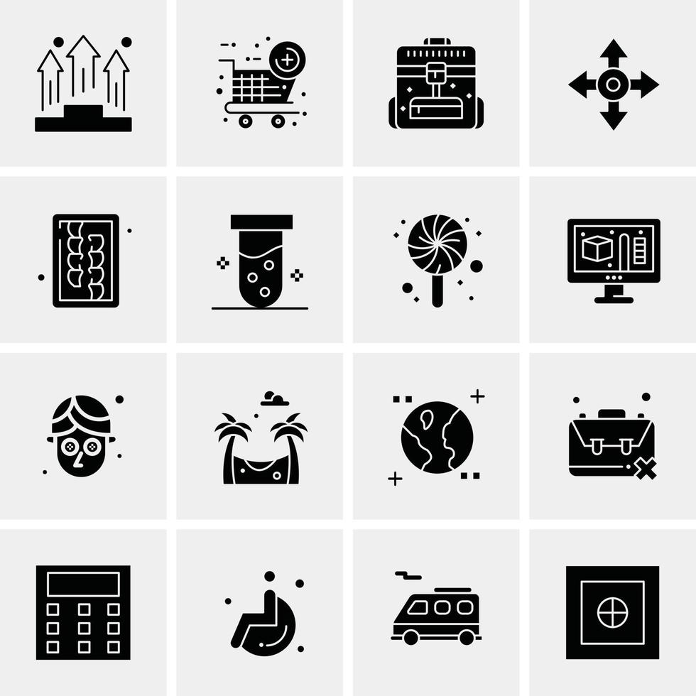 16 iconos de negocios universales vector ilustración de icono creativo para usar en proyectos relacionados con la web y dispositivos móviles