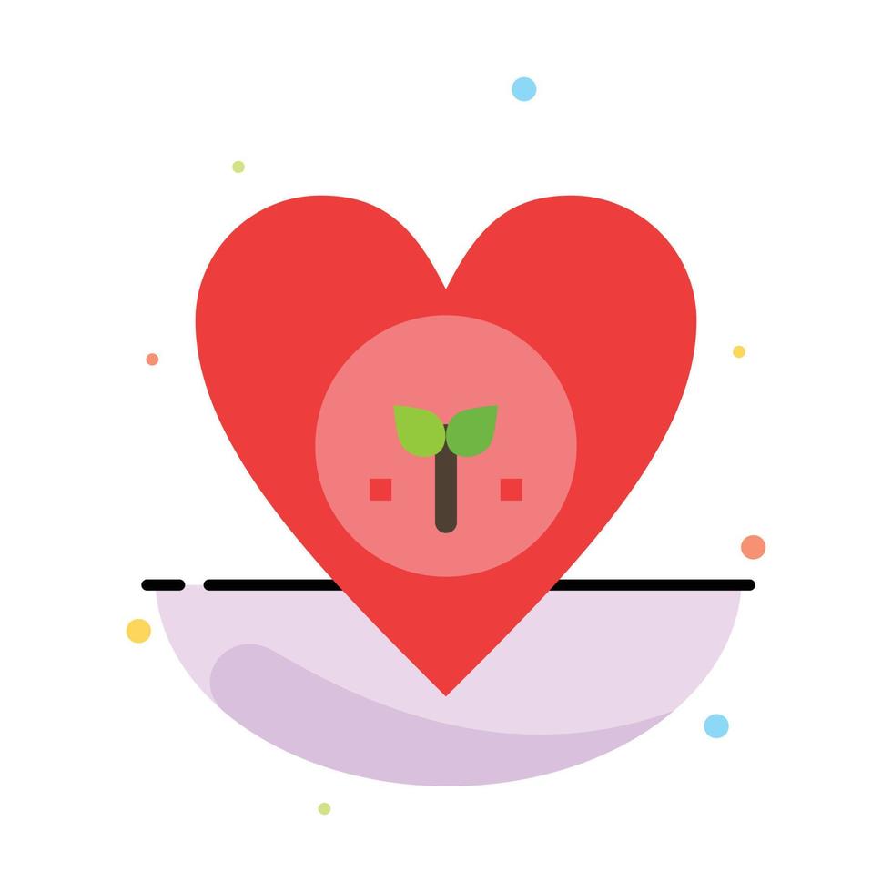 ambiente ecológico corazón favorito como plantilla de icono de color plano abstracto vector