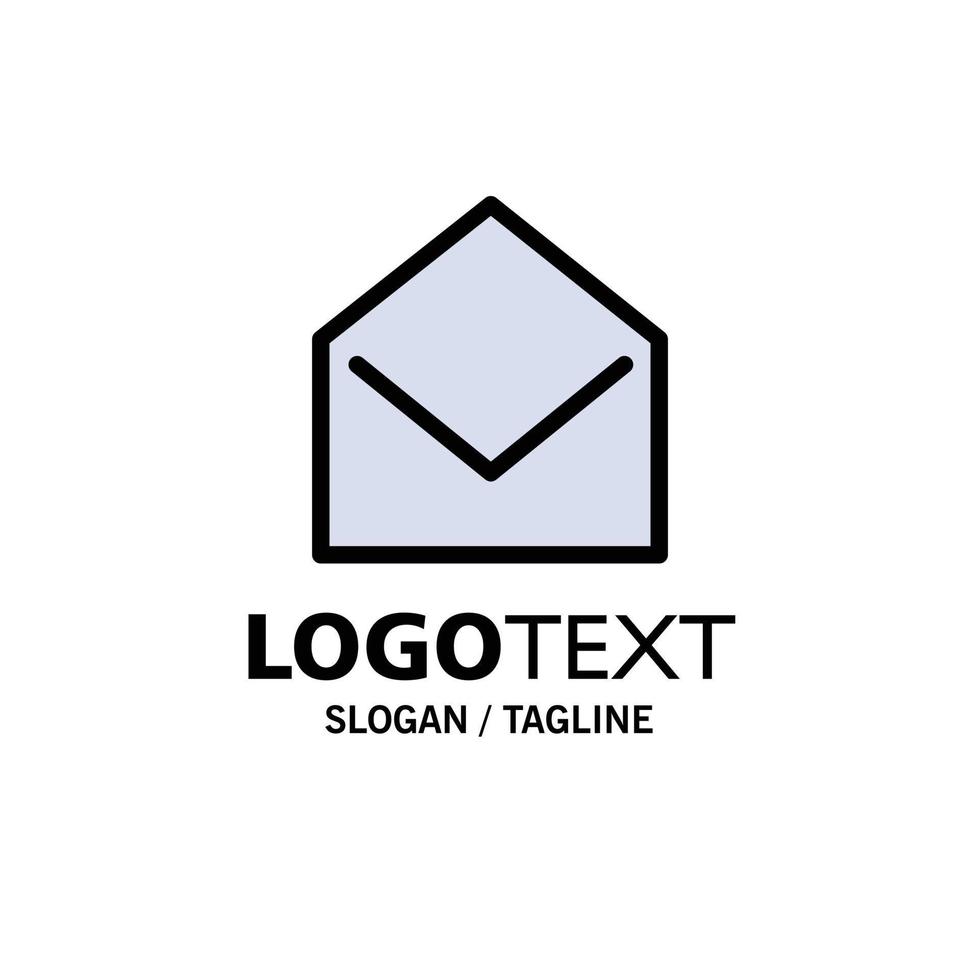 mensaje de correo comercial plantilla de logotipo de empresa abierta color plano vector