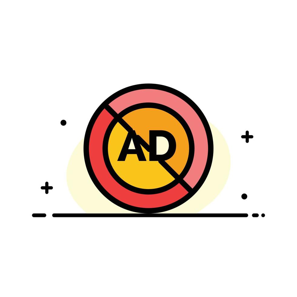 anuncio bloque de anuncios anuncio publicidad bloque negocio línea plana lleno icono vector banner plantilla