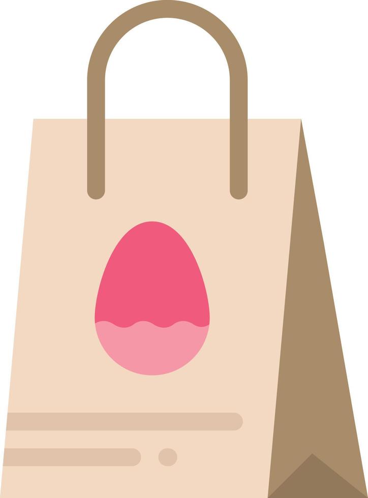bolsa de compras bolsa huevo de pascua color plano icono vector icono banner plantilla