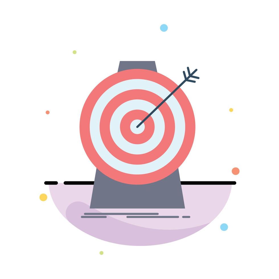 Aim focus goal target targeting Flat Color Icon Vector