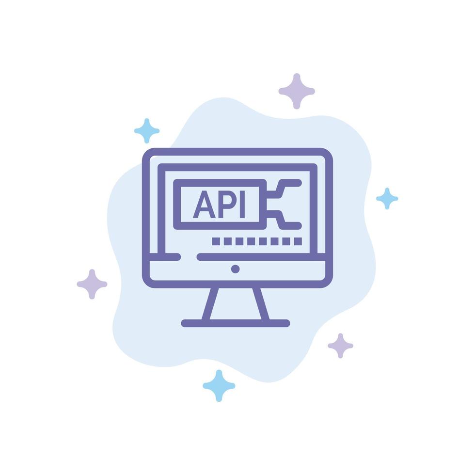 Computer Code Coding Education Blue Icon on Abstract Cloud Background vector
