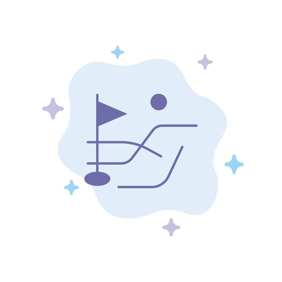 Ball Field Golf Sport Blue Icon on Abstract Cloud Background vector