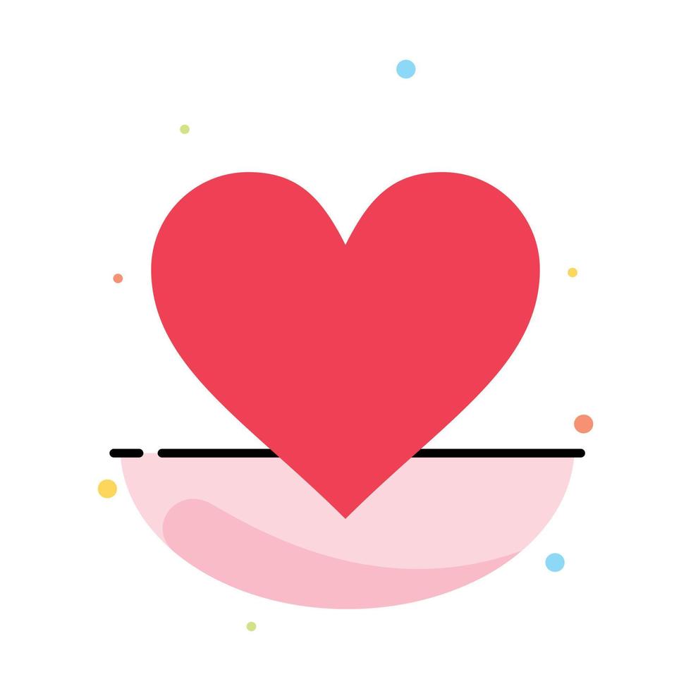 Love Heart Sign Wedding Abstract Flat Color Icon Template vector