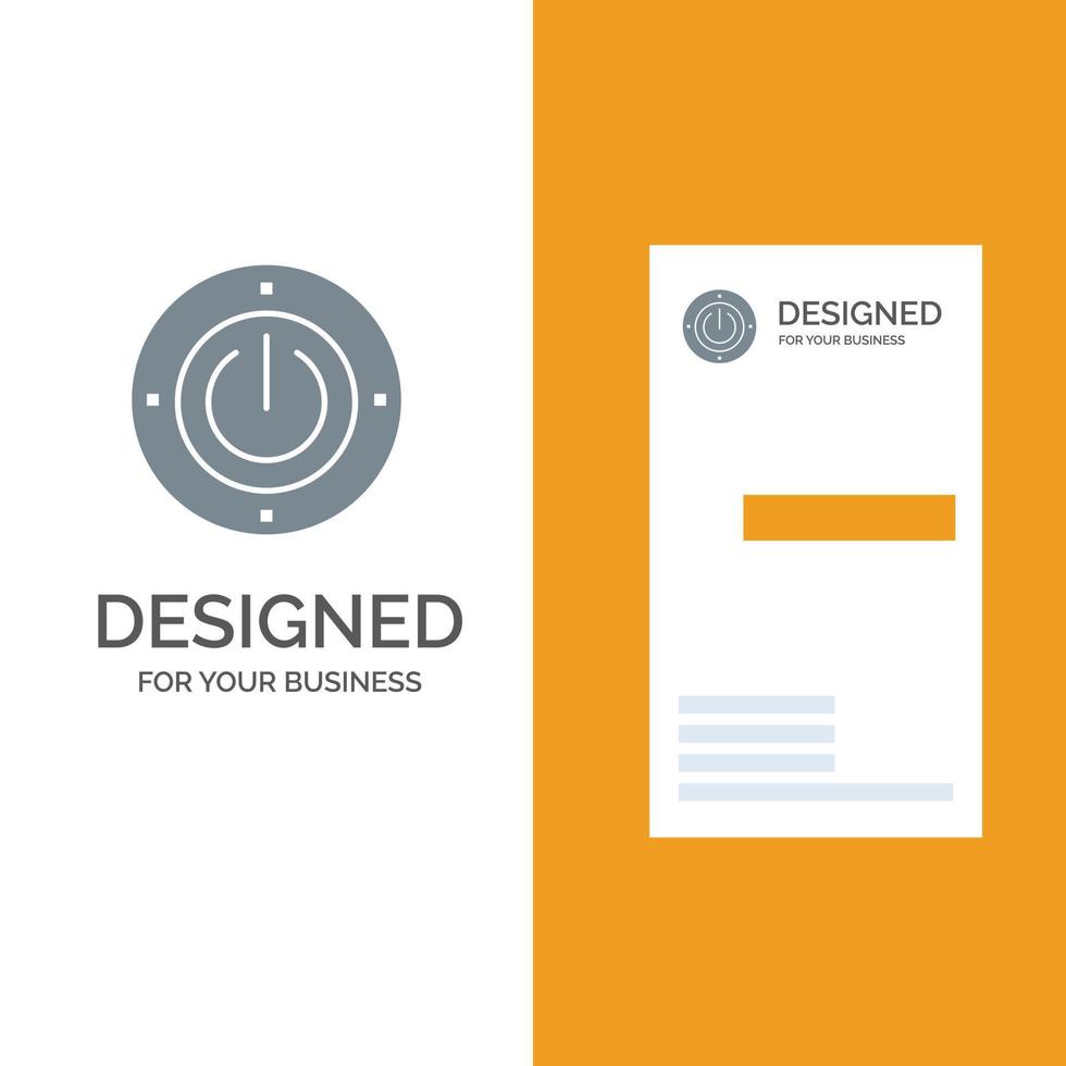 Electricity Energy Power Computing Grey Logo Design and Business Card Template vector